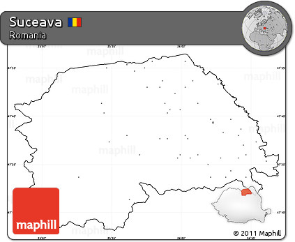 Blank Simple Map of Suceava, cropped outside, no labels