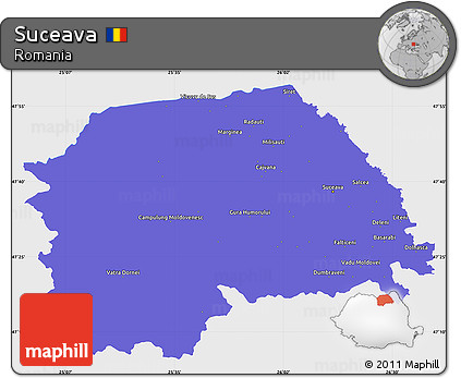 Political Simple Map of Suceava, single color outside