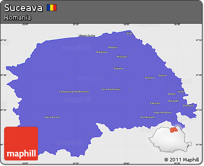 Political Simple Map of Suceava, single color outside