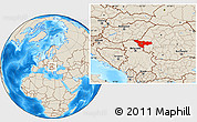 Shaded Relief Location Map of Timis