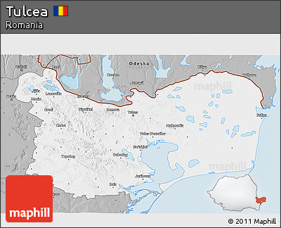 Gray 3D Map of Tulcea