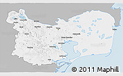 Gray 3D Map of Tulcea, single color outside