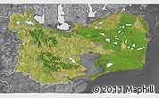 Satellite 3D Map of Tulcea, desaturated