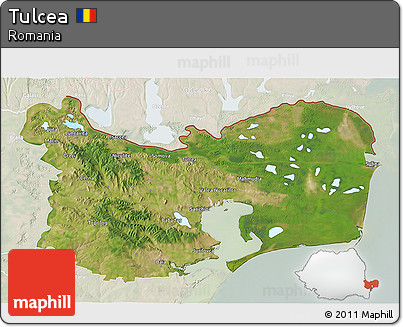 Satellite 3D Map of Tulcea, lighten