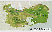 Satellite 3D Map of Tulcea, lighten