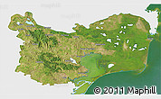 Satellite 3D Map of Tulcea, single color outside