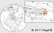 Blank Location Map of Tulcea, highlighted country, within the entire country