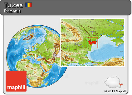Physical Location Map of Tulcea