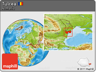 Physical Location Map of Tulcea