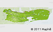 Physical Panoramic Map of Tulcea, lighten