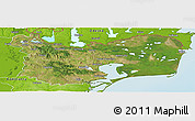 Satellite Panoramic Map of Tulcea, physical outside