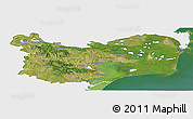 Satellite Panoramic Map of Tulcea, single color outside