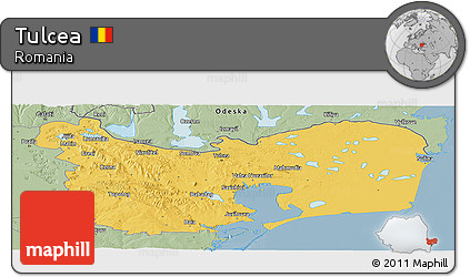 Savanna Style Panoramic Map of Tulcea