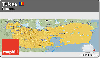 Savanna Style Panoramic Map of Tulcea