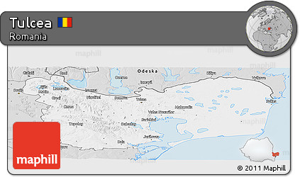 Silver Style Panoramic Map of Tulcea