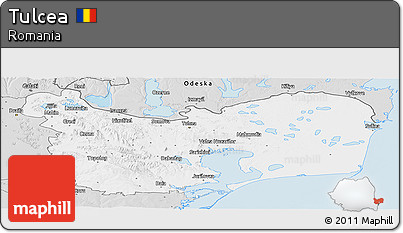 Silver Style Panoramic Map of Tulcea
