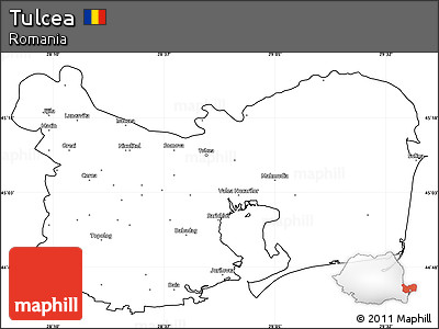Blank Simple Map of Tulcea, cropped outside