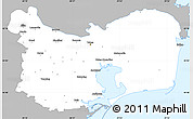 Gray Simple Map of Tulcea, single color outside