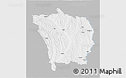 Gray 3D Map of Vaslui, single color outside