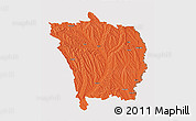 Political 3D Map of Vaslui, cropped outside