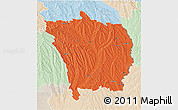 Political 3D Map of Vaslui, lighten