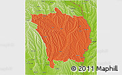 Political 3D Map of Vaslui, physical outside