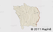 Shaded Relief 3D Map of Vaslui, cropped outside