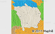 Shaded Relief 3D Map of Vaslui, political outside