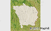 Shaded Relief 3D Map of Vaslui, satellite outside