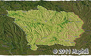 Satellite Panoramic Map of Vaslui, darken