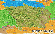 Satellite Panoramic Map of Vaslui, political outside