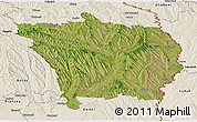 Satellite Panoramic Map of Vaslui, shaded relief outside