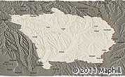 Shaded Relief Panoramic Map of Vaslui, darken