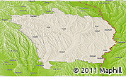 Shaded Relief Panoramic Map of Vaslui, physical outside