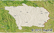Shaded Relief Panoramic Map of Vaslui, satellite outside