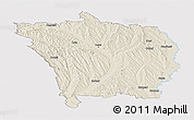 Shaded Relief Panoramic Map of Vaslui, single color outside