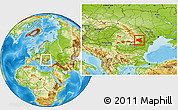 Physical Location Map of Vrancea, within the entire country