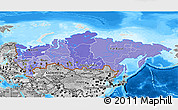 Political Shades 3D Map of Russia, desaturated, land only