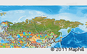 Satellite 3D Map of Russia, political outside