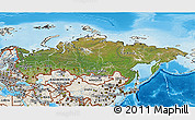 Satellite 3D Map of Russia, shaded relief outside