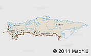 Shaded Relief 3D Map of Russia, cropped outside