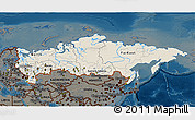 Shaded Relief 3D Map of Russia, darken