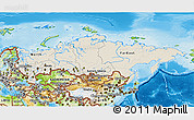 Shaded Relief 3D Map of Russia, physical outside