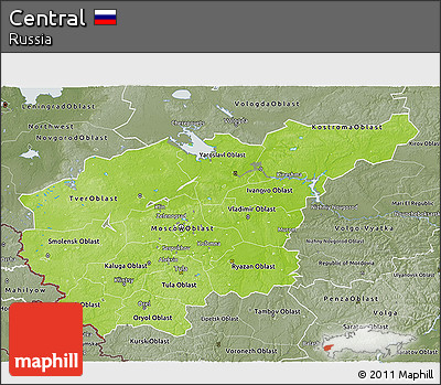 Physical 3D Map of Central, semi-desaturated
