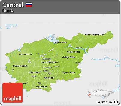 Physical 3D Map of Central, single color outside