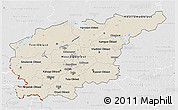 Shaded Relief 3D Map of Central, lighten, desaturated