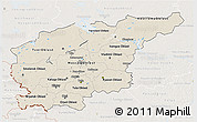 Shaded Relief 3D Map of Central, lighten