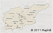 Shaded Relief 3D Map of Central, lighten, semi-desaturated