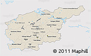 Shaded Relief 3D Map of Central, single color outside