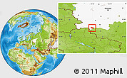 Physical Location Map of Komarichskiy, highlighted grandparent region